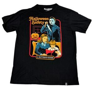 Michael Myers Halloween Safety A Sitter's Guide Adult Size L Graphic T-Shirt